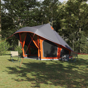 Vidaxl tipi tent met dak grijs en oranje 508 x 470 x 300 cm taft - afbeelding 1