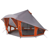 Vidaxl tipi tent met dak grijs en oranje 508 x 470 x 300 cm taft - afbeelding 2