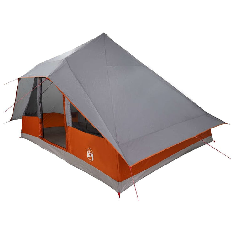 Vidaxl tipi tent 10-persoons grijs en oranje taft