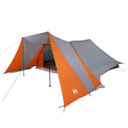 Vidaxl tipi tent 12-persoons grijs en oranje taft - afbeelding 2