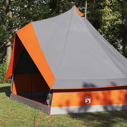 Vidaxl tipi tent 8-persoons grijs en oranje taft - afbeelding 3