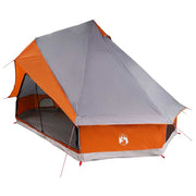 Vidaxl tipi tent 8-persoons grijs en oranje taft - afbeelding 2
