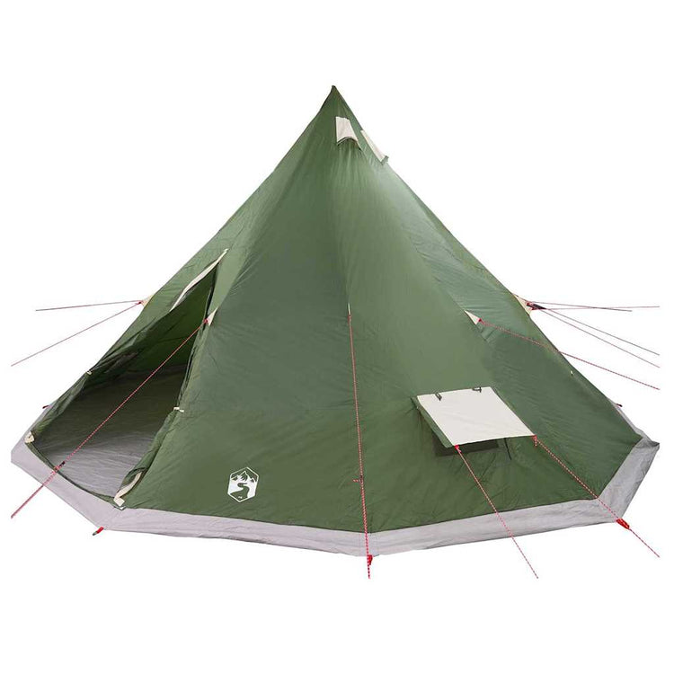 Vidaxl tipi tent met dak met opslag groen 560 x 560 x 300 cm taft