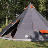 Vidaxl tipi tent met dak grijs en oranje 560 x 560 x 300 cm taft - afbeelding 3