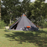 Vidaxl tipi tent met dak grijs en oranje 560 x 560 x 300 cm taft - afbeelding 1