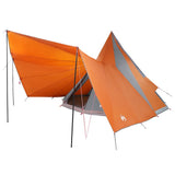 Vidaxl tipi tent met dak grijs en oranje 510 x 690 x 330 cm taft - afbeelding 2