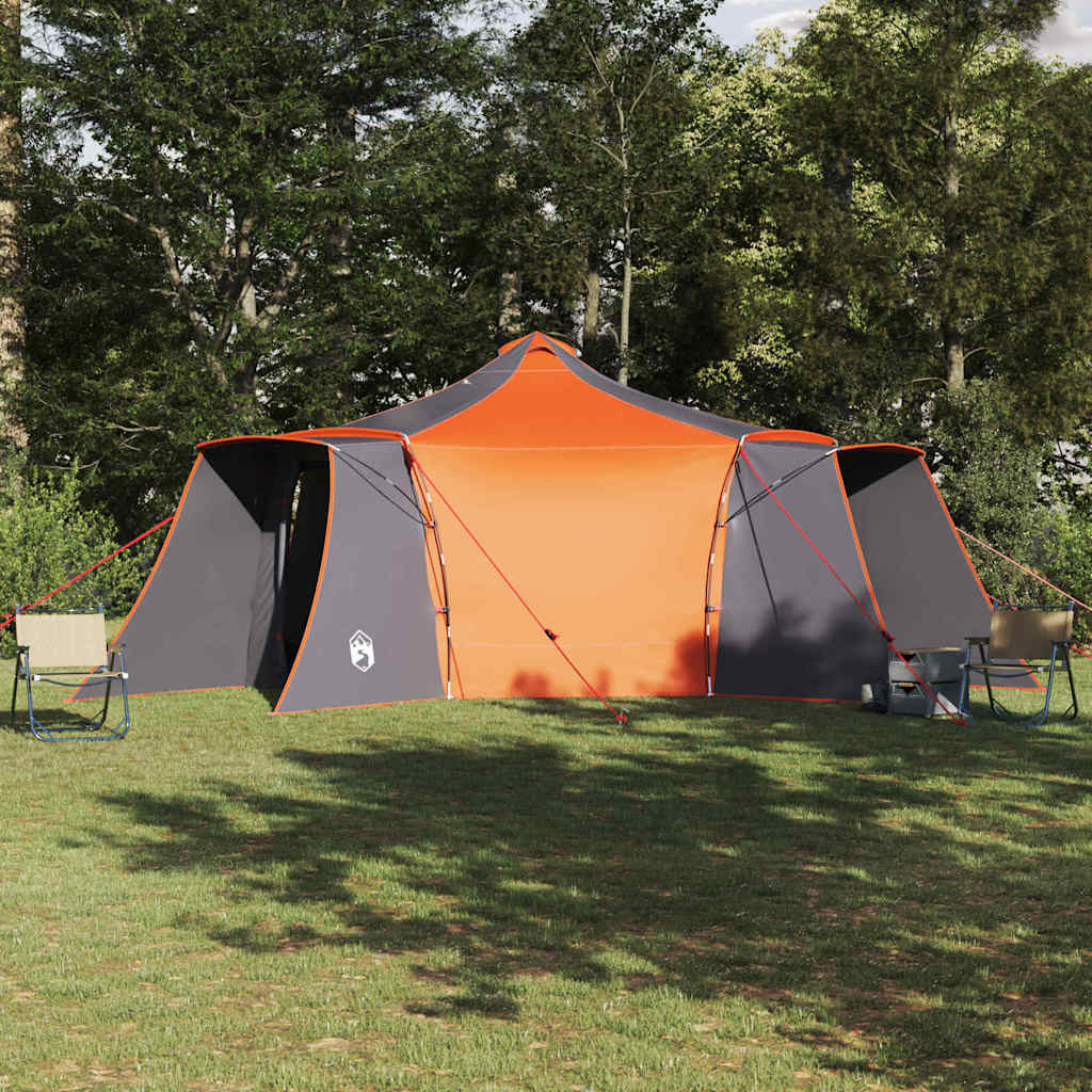 Vidaxl tipi tent 8-persoons grijs en oranje taft