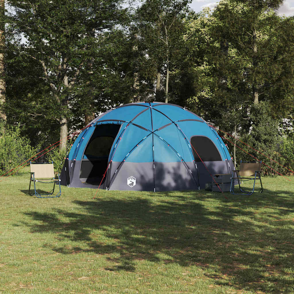 Vidaxl koepeltent met dak met opslag blauw 475 x 475 x 235 cm taft