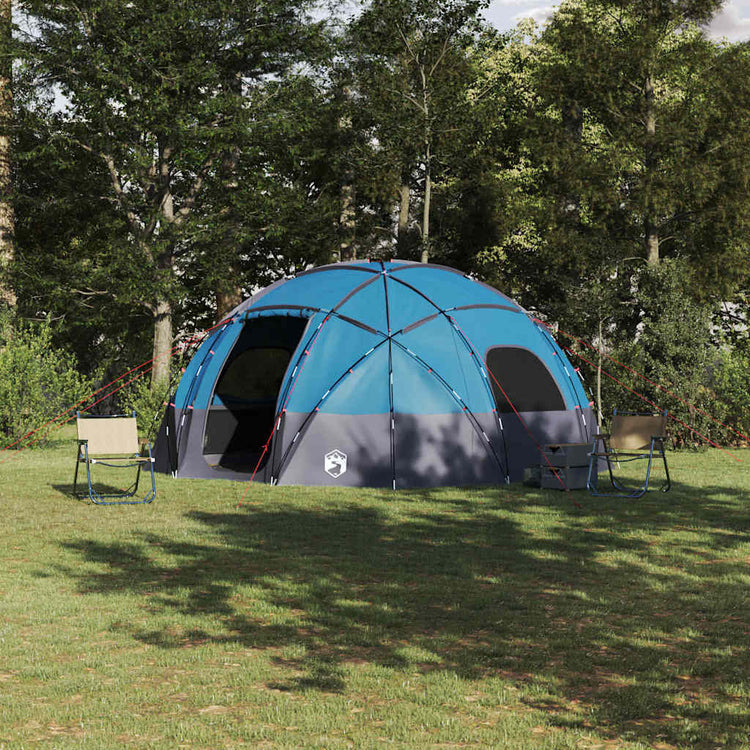 Vidaxl koepeltent met dak met opslag blauw 475 x 475 x 235 cm taft