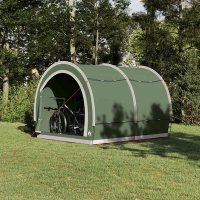 Vidaxl fietstent met dak met opslag groen 256 x 222 x 182 cm