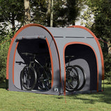 Vidaxl fietstent met dak met opslag grijs en oranje 218 x 156 x 180 cm - afbeelding 1