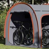 Vidaxl fietstent met dak met opslag grijs en oranje 218 x 156 x 180 cm - afbeelding 3