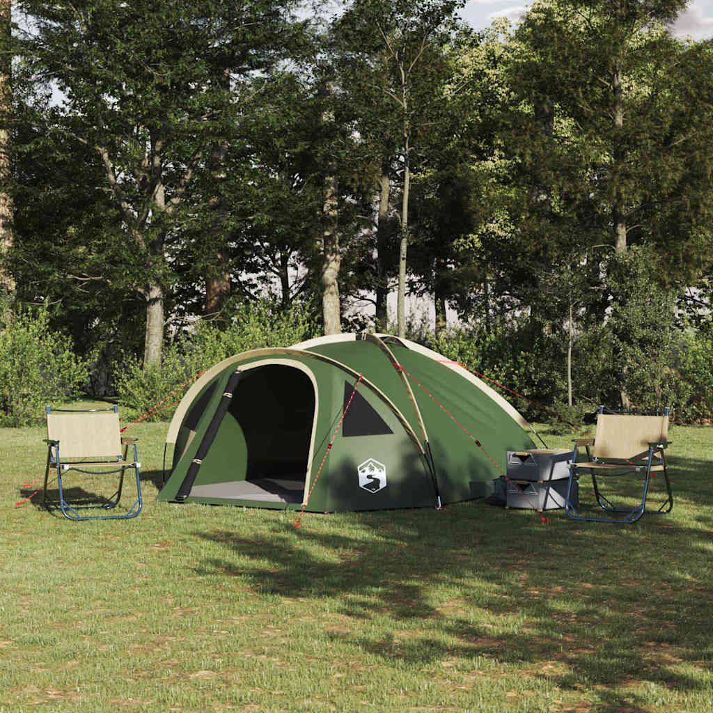 Vidaxl koepeltent 4-persoons waterdicht groen taft