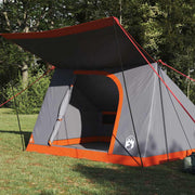 Vidaxl camping tent 4-persoons grijs en oranje taft waterdicht - afbeelding 3