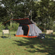 Vidaxl camping tent 4-persoons waterdicht grijs en oranje taft