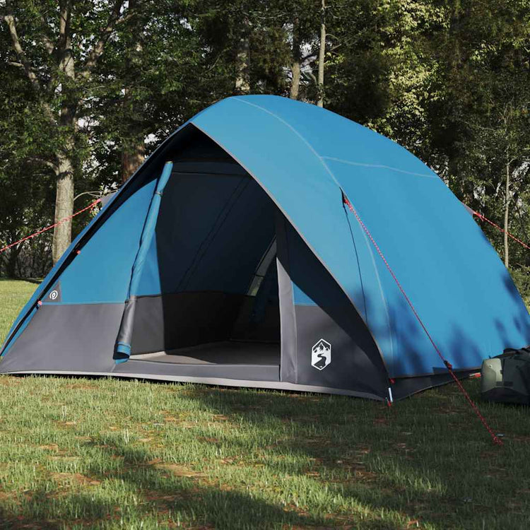 Vidaxl kamperen tent 4-persoons waterdicht blauw taft