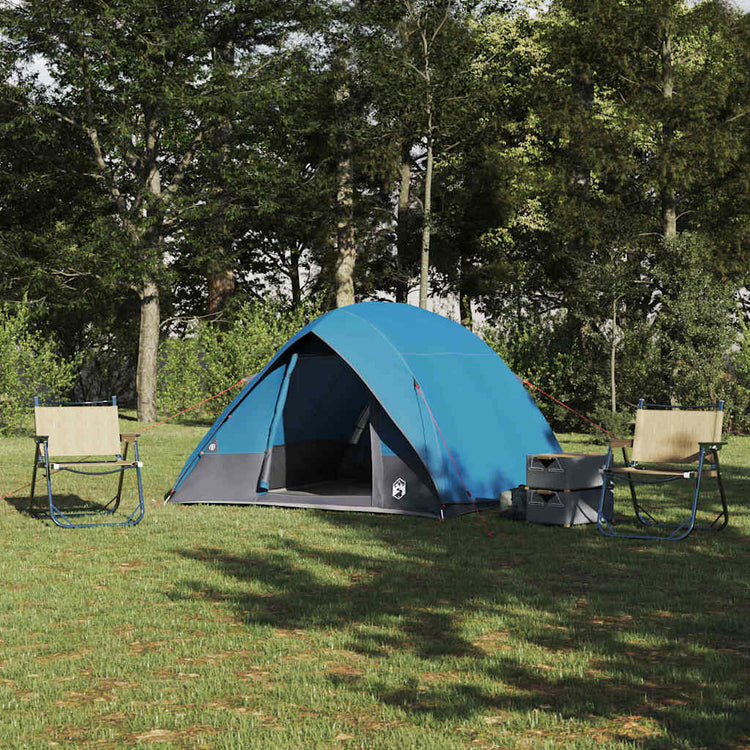 Vidaxl kamperen tent 4-persoons waterdicht blauw taft