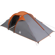 Vidaxl tunnel tent 4-persoons grijs en oranje taft waterdicht - afbeelding 2