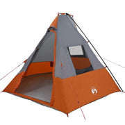 Vidaxl tipi tent 6-persoons waterdicht grijs en oranje taft - afbeelding 2