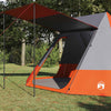 Vidaxl camping tent met dak grijs en oranje 482 x 360 x 227 cm taft