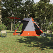 Vidaxl camping tent 10-persoons grijs en oranje taft waterdicht - afbeelding 1