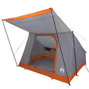 Vidaxl camping tent 2-persoons grijs en oranje taft waterdicht - afbeelding 2