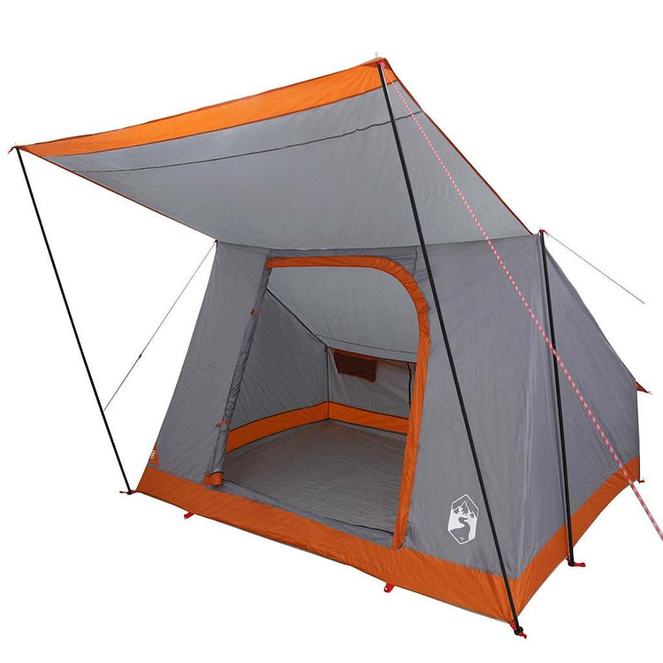 Vidaxl camping tent 2-persoons waterdicht grijs en oranje taft