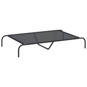 Vidaxl hondenmand verhoogd 130x80x20 cm textiel en staal zwart - afbeelding 2