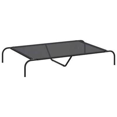 Vidaxl hondenmand verhoogd 130x80x20 cm textiel en staal zwart