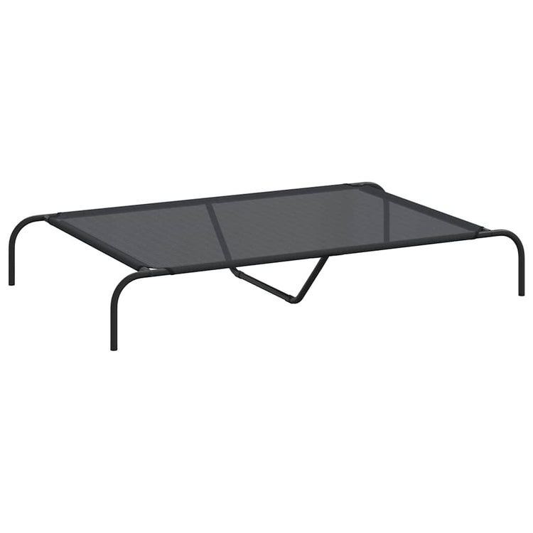 Vidaxl hondenmand verhoogd 130x80x20 cm textiel en staal zwart