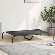 Vidaxl hondenmand verhoogd 130x80x20 cm textiel en staal zwart - afbeelding 3
