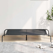 Vidaxl hondenmand verhoogd 130x80x20 cm textiel en staal zwart - afbeelding 1