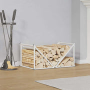 Vidaxl brandhoutrek 70x43x34,5 cm koudgewalst staal wit - afbeelding 1