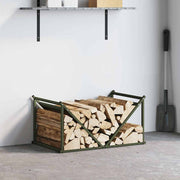 Vidaxl brandhoutrek 70x43x34,5 cm koudgewalst staal olijfgroen - afbeelding 3