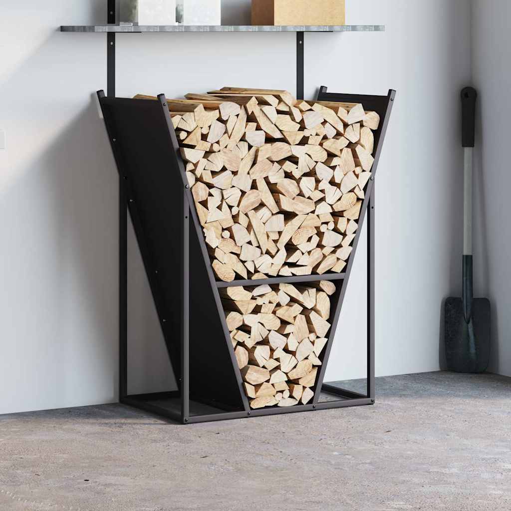 Vidaxl brandhoutrek 69,5x35x81 cm koudgewalst staal zwart