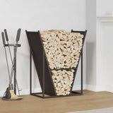 Vidaxl brandhoutrek 69,5x35x81 cm koudgewalst staal zwart - afbeelding 1