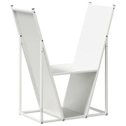 Vidaxl brandhoutrek 69,5x35x81 cm koudgewalst staal wit - afbeelding 2