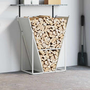 Vidaxl brandhoutrek 69,5x35x81 cm koudgewalst staal wit - afbeelding 3