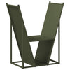Vidaxl brandhoutrek 69,5x35x81 cm koudgewalst staal olijfgroen