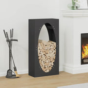 Vidaxl brandhoutrek 50x23x100 cm koudgewalst staal zwart - afbeelding 1