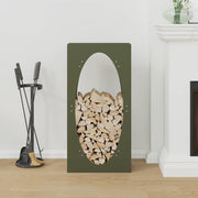 Vidaxl brandhoutrek 50x23x100 cm koudgewalst staal olijfgroen - afbeelding 3