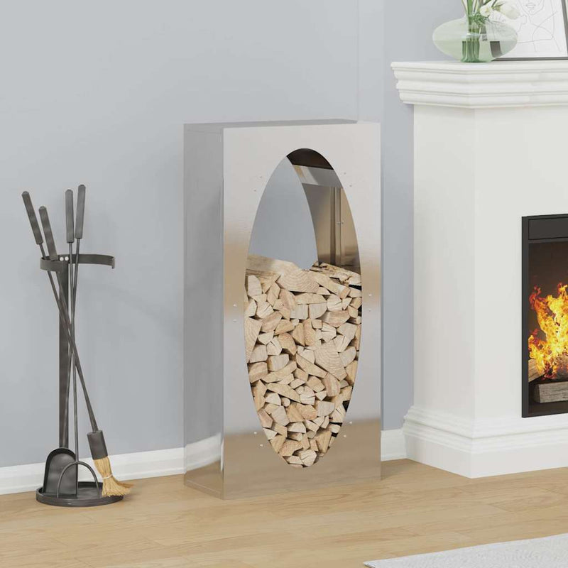 Vidaxl brandhoutrek 50x23x100 cm roestvrij staal