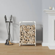 Vidaxl brandhoutrek 44x28x65 cm koudgewalst staal wit - afbeelding 3