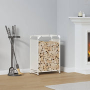 Vidaxl brandhoutrek 44x28x65 cm koudgewalst staal wit - afbeelding 1