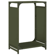 Vidaxl brandhoutrek 44x28x65 cm koudgewalst staal olijfgroen - afbeelding 2