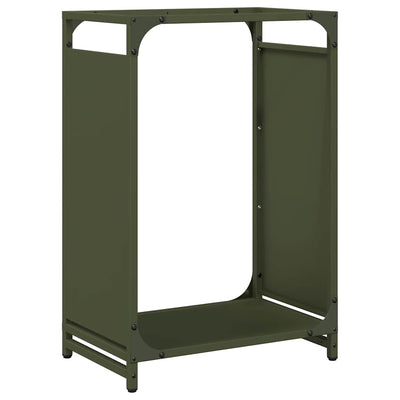 Vidaxl brandhoutrek 44x28x65 cm koudgewalst staal olijfgroen