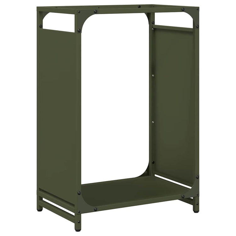 Vidaxl brandhoutrek 44x28x65 cm koudgewalst staal olijfgroen