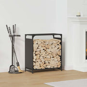 Vidaxl brandhoutrek 60x28x65 cm koudgewalst staal zwart - afbeelding 1