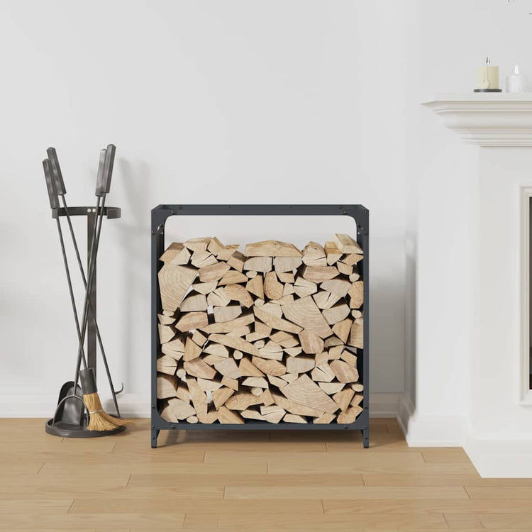 Vidaxl brandhoutrek 60x28x65 cm koudgewalst staal antracietkleurig