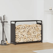 Vidaxl brandhoutrek 90x28x65 cm koudgewalst staal zwart - afbeelding 1